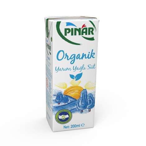 Pınar Süt Organik Yarım Yağlı 200 Ml